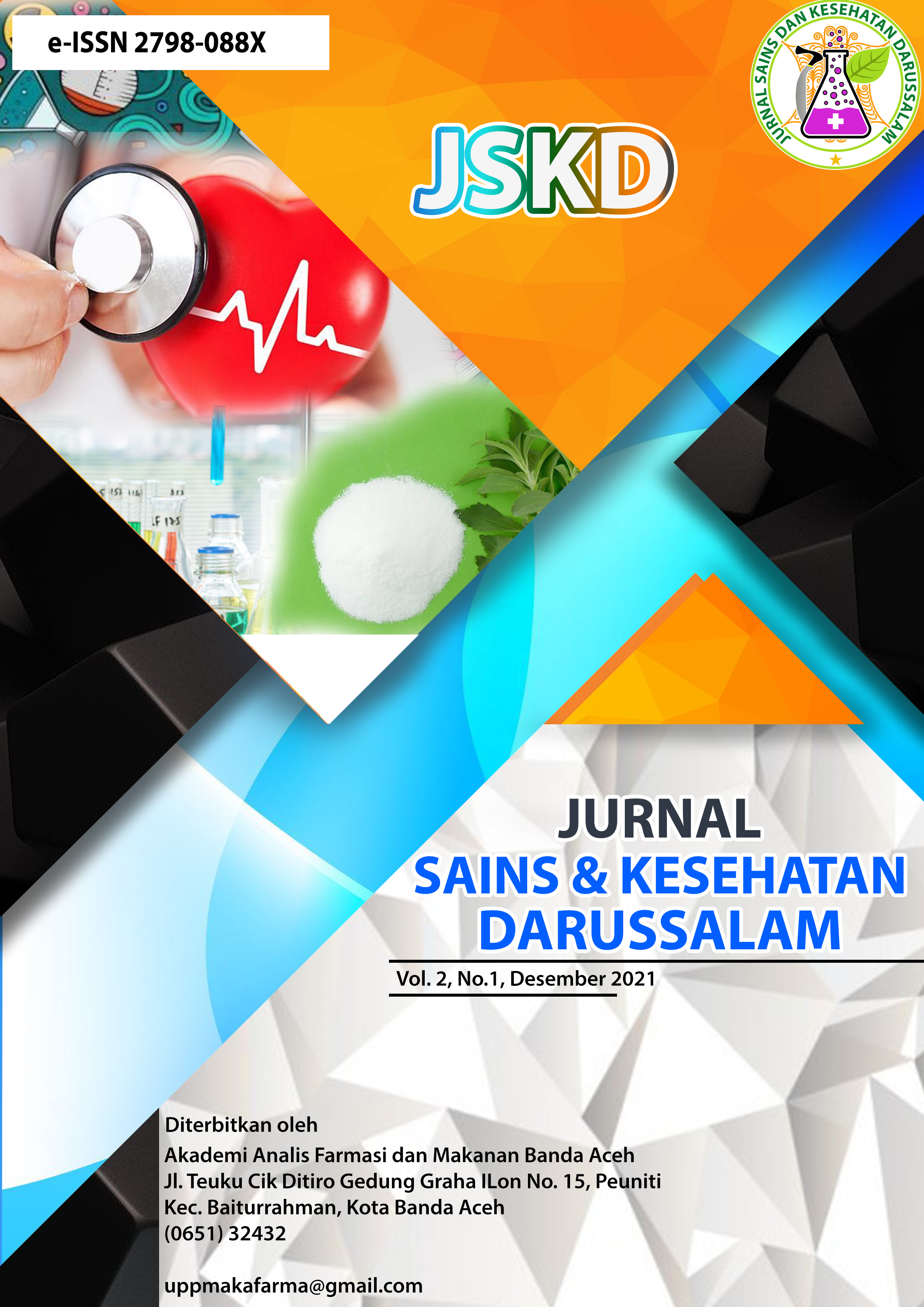 Cover  Jurnal Sains dan kesehatan Darussalam vol.2 no.1 Desember 2021